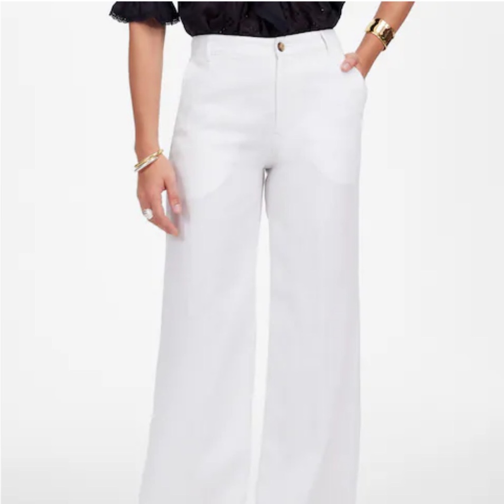 White Wide-Leg Pants - Picture 2 of 7